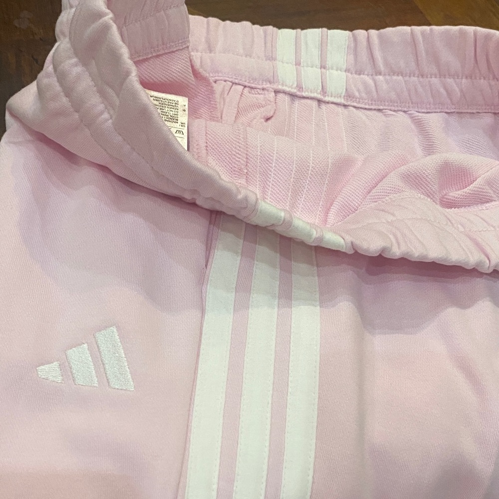 Adidas Women's Pink Joggers with White Stripes - Picture 4 of 4